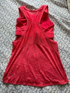 Lululemon Salmon Racerback Tank with Mesh Back and Built-In Bra